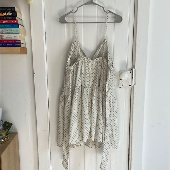 NWT White Spaghetti Strap Blue Floral Dress - Picture 5 of 9